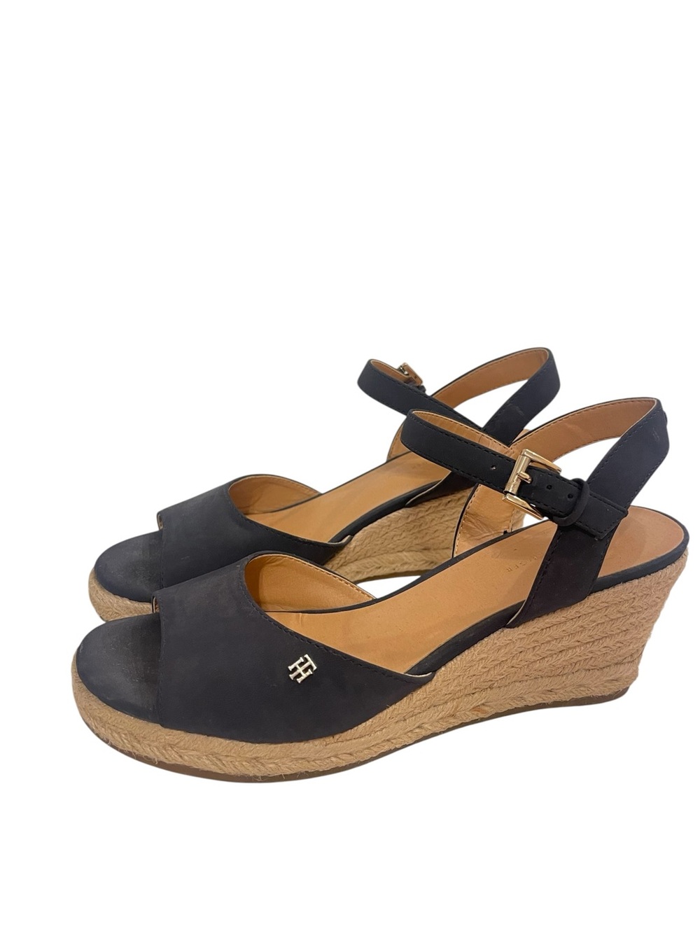 Tommy Hilfiger Gallie Espadrille Wedge Sandals Navy Blue Shoes